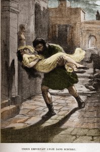 Ursus took Lygie in suburre (chapter X) illustration by JAN STYKA (1858-1925) for Henryk Sienkiewicz