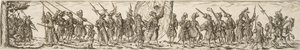 Pociąg żołnierski, pośrodku chorąży autorstwa Jan Theodor de Bry