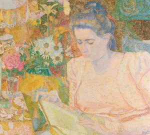 Portret pani Marie Jeannette de Lange, ok. 1900 autorstwa Jan Toorop