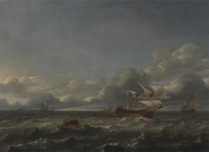 Men of War w sztywnym wietrze autorstwa Jan Theunisz Blankerhoff