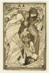 Symbolicznie przedstawiona ulga podczas powodzi 1926 r. autorstwa Jan Toorop