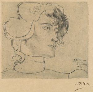 Głowa kobiety (Marguérite Adolphine Helfrich) autorstwa Jan Toorop