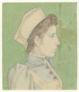 Portret pielęgniarki Nelly Portret van Nelly Goudkade autorstwa Jan Toorop