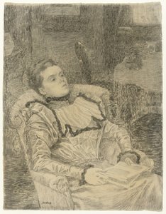 Portret Annie Toorop autorstwa Jan Toorop
