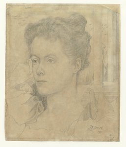 Portret żony Jana Tooropa Annie Hall lub jej siostry Janet Hall autorstwa Jan Toorop