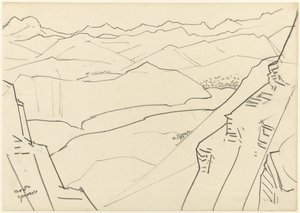 Szkic górskiego krajobrazu Monte Generoso autorstwa Jan Toorop