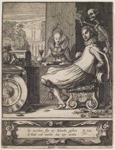 Śmierć zaskakująca parę, ok. 1618-20 (akwaforta i rycina) autorstwa Jan Van de II Velde