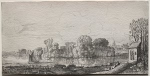 Kapliczka nad stawem. autorstwa Jan Van de Velde