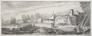Krajobraz z gospodarstwem rolnym. autorstwa Jan Van de Velde
