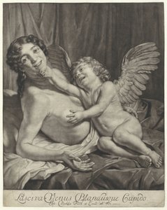 Wenus i Amor Lustful Venus i Delikatny Kupidyn (tytuł na obiekcie) autorstwa Jan Verkolje (I)