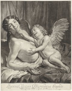 Wenus i Amor Lustful Venus i Delikatny Kupidyn (tytuł na obiekcie) autorstwa Jan Verkolje (I)