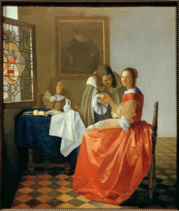 Dziewczyna z kieliszkiem wina autorstwa Jan Vermeer van Delft