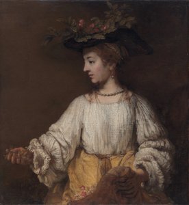 Flora - Obraz Rembrandta van Rijn autorstwa Johannes Vermeer