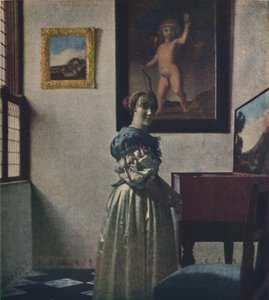 Dama stojąca przy Virginals, ok. 1670-1672, ok. 1950. autorstwa Jan Vermeer van Delft