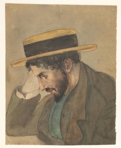 Portret młodego mężczyzny w słomkowym kapeluszu autorstwa Jan Veth