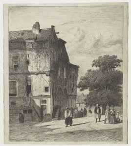 Widok ulicy w Amsterdamie autorstwa Jan Weissenbruch