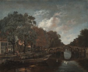 Herengracht, Amsterdam, ok. 1661 (olej na płótnie) autorstwa Jan Wijnants