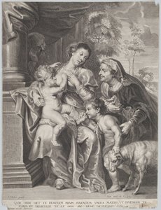 Święta Rodzina z Elżbietą i Dzieciątkiem Święty Jan Chrzciciel, Dziewica karmiąca Dzieciątko Chrystus, ok. 1635-1642 autorstwa Jan Witdoek