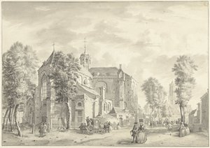 Pieterskerk w Utrechcie z Domem . w tle autorstwa Jan de Beijer