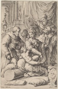 Święta Rodzina ze Świętymi autorstwa Jan de Bisschop, after Giorgio Vasari