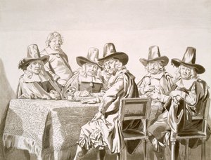 Studium „Regentów Domu Dziecka w Haarlemie”, wyd. 1821-28. autorstwa Jan de Bray