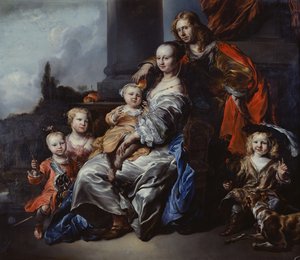 Portret holenderskiej rodziny autorstwa Jan or Joan van Noordt