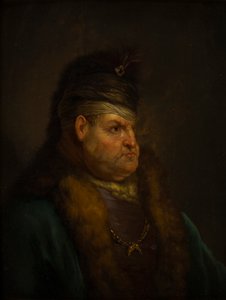 Portret mężczyzny w turbanie (olej na panelu) autorstwa Jan the Elder (circle of) Lievens