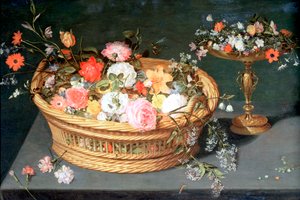 Kosz kwiatów, c1590-1625 autorstwa Jan the Elder Brueghel