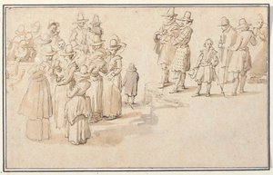 Elegancka firma pijąca wodę źródlaną autorstwa Jan the Elder Brueghel