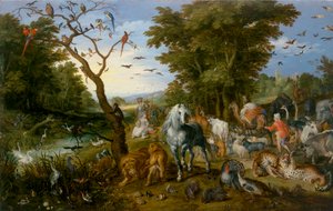Wejście zwierząt do arki Noego autorstwa Jan the Elder Brueghel