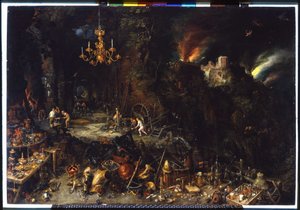 Pożar Bruegla Jana I (1568-1625) 1621 (olej na płótnie) autorstwa Jan the Elder Brueghel