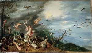 Cztery żywioły: alegoria powietrza (olej na panelu) autorstwa Jan the Elder Brueghel
