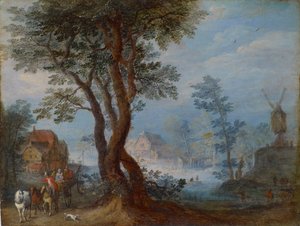 Wiejski krajobraz z postaciami, ok. 1603 autorstwa Jan the Elder Brueghel