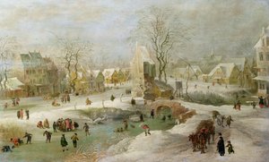 Zimowa scena w Holandii autorstwa Jan the Elder Brueghel