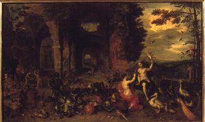 Alegoria Powietrza i Ognia, c.1650-60 (olej na panelu)