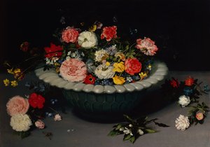 Kwiat Martwa Natura (olej na panelu) autorstwa Jan the Younger Brueghel