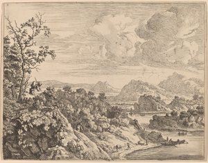 Widok na Ren autorstwa Jan van Aken after Herman Saftleven
