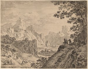 Widok na Ren autorstwa Jan van Aken after Herman Saftleven