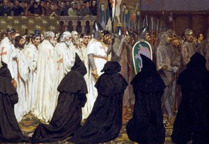 Pogrzeb Karola Dobrego, hrabiego Flandrii, odbył się w Brugii 22 kwietnia autorstwa Jan van Beers