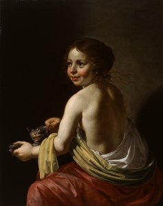 Dziewczyna dokuczająca kotu, ok. 1630 r. (olej na desce)