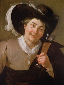 Portret mężczyzny trzymającego kieliszek wina