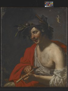 Pasterz przycinający flet (olej na płótnie) autorstwa Jan van Bijlert or Bylert