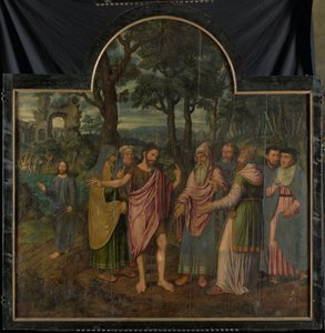 Jan Chrzciciel upominający faryzeuszy, centralny panel tryptyku autorstwa Jan van Coninxloo (II)
