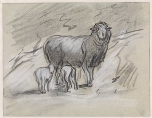Owce z dwoma barankami autorstwa Jan van Essen