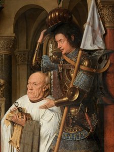 Fragment Matki Boskiej z Dzieciątkiem z kanonikiem Jorisem van der Paele autorstwa Jan van Eyck