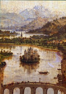 Krajobraz”” Szczegół „Dziewicy kanclerza Rolin””” Nicolas Rolin (1376-1461) był kanclerzem Burgundii za Philippe