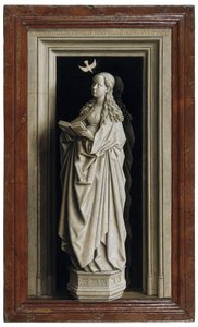 Dyptyk Zwiastowania, prawy panel, 1434-1435 autorstwa Jan van Eyck