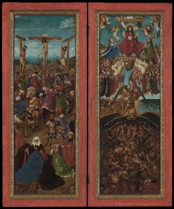 Ukrzyżowanie, Sąd Ostateczny, ca. 1440-41. autorstwa Jan van Eyck