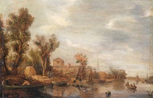 widok na rzekę autorstwa Jan van Goyen (follower of)