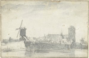 Widok na Dordrecht z wody autorstwa Jan van Goyen (possibly)